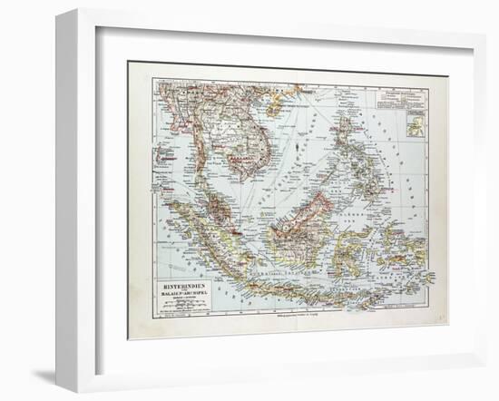 Map of Indonesia 1899-null-Framed Giclee Print