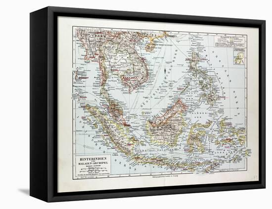 Map of Indonesia 1899-null-Framed Stretched Canvas