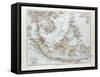 Map of Indonesia 1899-null-Framed Stretched Canvas