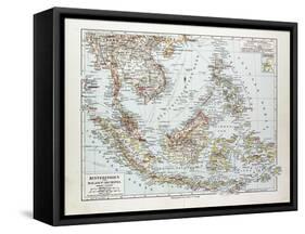 Map of Indonesia 1899-null-Framed Stretched Canvas