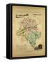 Map of Indre Et Loire France-null-Framed Stretched Canvas