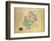 Map of Indre France-null-Framed Giclee Print