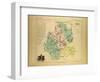 Map of Indre France-null-Framed Giclee Print