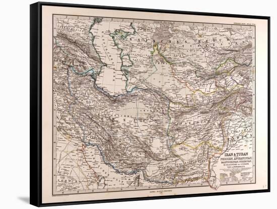 Map of Iran, 1876-null-Framed Stretched Canvas