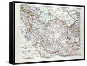 Map of Iran 1899-null-Framed Stretched Canvas