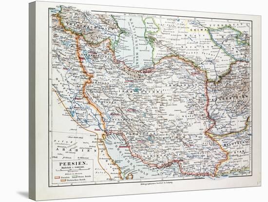 Map of Iran 1899-null-Stretched Canvas