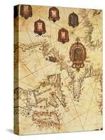 Map of Ireland and Coasts of France, Flanders and Great Britain, from Portolan Chart-null-Stretched Canvas