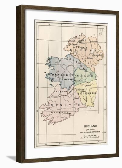 Map of Ireland before the English Invasion, circa 1580-null-Framed Giclee Print