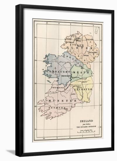 Map of Ireland before the English Invasion, circa 1580-null-Framed Giclee Print