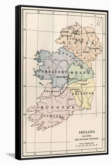 Map of Ireland before the English Invasion, circa 1580-null-Framed Stretched Canvas