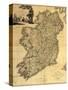 Map of Ireland from 18th Century, Showing Counties, When All of Ireland Was under British Rule-null-Stretched Canvas