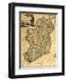 Map of Ireland from 18th Century, Showing Counties, When All of Ireland Was under British Rule-null-Framed Art Print