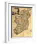 Map of Ireland from 18th Century, Showing Counties, When All of Ireland Was under British Rule-null-Framed Art Print