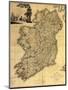 Map of Ireland from 18th Century, Showing Counties, When All of Ireland Was under British Rule-null-Mounted Art Print