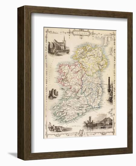 Map of Ireland from 'The History of Ireland' by Thomas Wright, Published C.1854-null-Framed Giclee Print