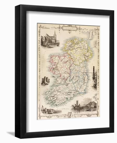 Map of Ireland from 'The History of Ireland' by Thomas Wright, Published C.1854-null-Framed Giclee Print