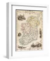 Map of Ireland from 'The History of Ireland' by Thomas Wright, Published C.1854-null-Framed Giclee Print