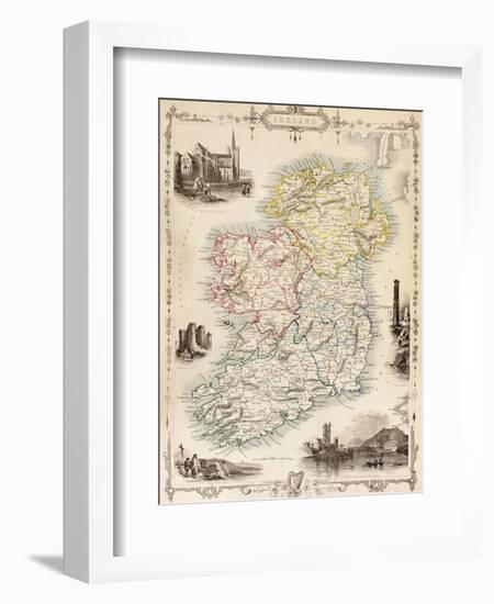 Map of Ireland from 'The History of Ireland' by Thomas Wright, Published C.1854-null-Framed Giclee Print