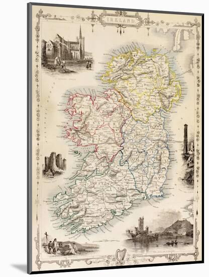 Map of Ireland from 'The History of Ireland' by Thomas Wright, Published C.1854-null-Mounted Giclee Print