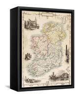 Map of Ireland from 'The History of Ireland' by Thomas Wright, Published C.1854-null-Framed Stretched Canvas