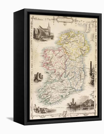 Map of Ireland from 'The History of Ireland' by Thomas Wright, Published C.1854-null-Framed Stretched Canvas