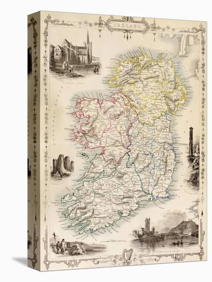 Map of Ireland from 'The History of Ireland' by Thomas Wright, Published C.1854-null-Stretched Canvas