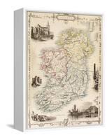 Map of Ireland from 'The History of Ireland' by Thomas Wright, Published C.1854-null-Framed Stretched Canvas
