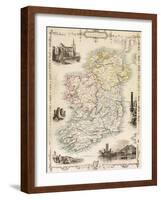 Map of Ireland from 'The History of Ireland' by Thomas Wright, Published C.1854-null-Framed Giclee Print