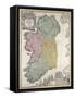 Map of Ireland, Provinces of Ulster, Munster, Connaught and Leinster, by Johann B. Homann, c.1730-Johann Baptista Homann-Framed Stretched Canvas