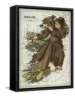 Map Of Ireland Representing St Patrick Driving Out the Snakes-Lilian Lancaster-Framed Stretched Canvas