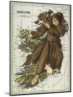 Map Of Ireland Representing St Patrick Driving Out the Snakes-Lilian Lancaster-Mounted Giclee Print