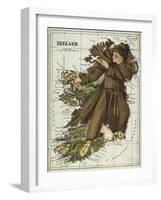 Map Of Ireland Representing St Patrick Driving Out the Snakes-Lilian Lancaster-Framed Giclee Print