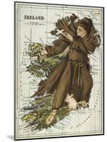 Map Of Ireland Representing St Patrick Driving Out the Snakes-Lilian Lancaster-Mounted Giclee Print