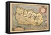 Map of Ireland-Abraham Ortelius-Framed Stretched Canvas
