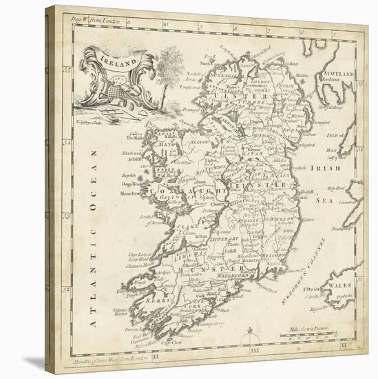 Map of Ireland-T. Jeffreys-Stretched Canvas