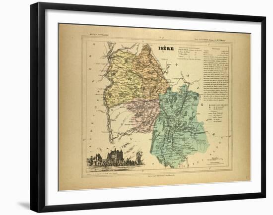 Map of Isère France-null-Framed Giclee Print