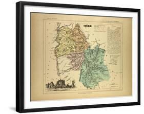 Map of Isère France-null-Framed Giclee Print