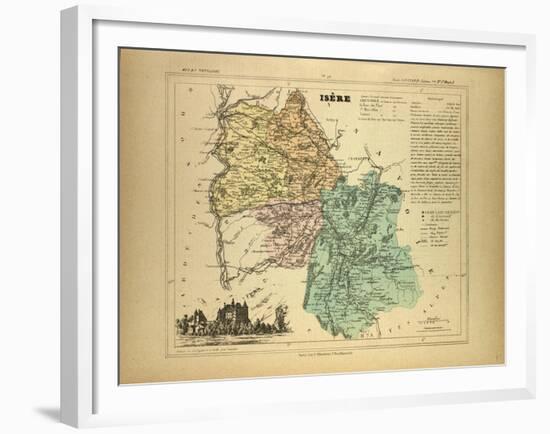 Map of Isère France-null-Framed Giclee Print