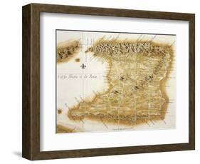 Map of Island of Trinidad, 1777, Trinidad and Tobago, 18th Century-null-Framed Giclee Print