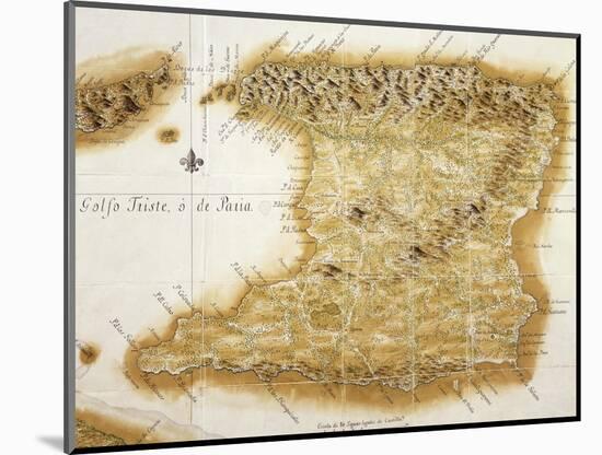 Map of Island of Trinidad, 1777, Trinidad and Tobago, 18th Century-null-Mounted Giclee Print