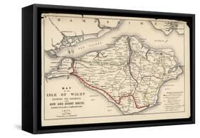 Map of Isle of Wight-null-Framed Stretched Canvas