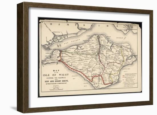 Map of Isle of Wight-null-Framed Art Print