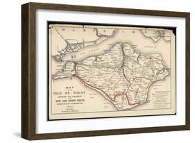 Map of Isle of Wight-null-Framed Art Print