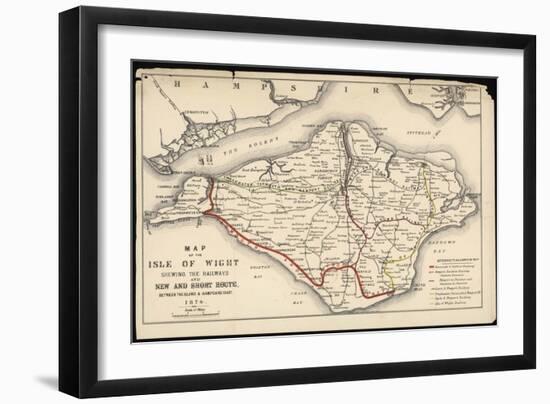 Map of Isle of Wight-null-Framed Art Print