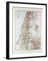 Map of Israel Jerusalem the Southern Part of Syria Lebanon the Western Part of Jordan 1899-null-Framed Giclee Print