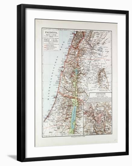 Map of Israel Jerusalem the Southern Part of Syria Lebanon the Western Part of Jordan 1899-null-Framed Giclee Print