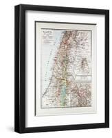 Map of Israel Jerusalem the Southern Part of Syria Lebanon the Western Part of Jordan 1899-null-Framed Premium Giclee Print