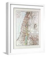 Map of Israel Jerusalem the Southern Part of Syria Lebanon the Western Part of Jordan 1899-null-Framed Giclee Print