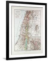 Map of Israel Jerusalem the Southern Part of Syria Lebanon the Western Part of Jordan 1899-null-Framed Giclee Print