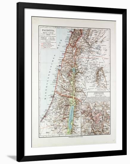 Map of Israel Jerusalem the Southern Part of Syria Lebanon the Western Part of Jordan 1899-null-Framed Giclee Print